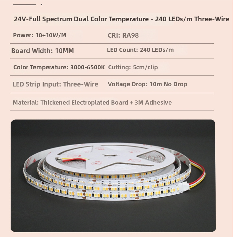 Cob smart LED pás na strop s plným spektrom, ovládaný cez Mijia aplikáciu, 24V, 12W, lúč 180°, životnosť 50 000 hodín.