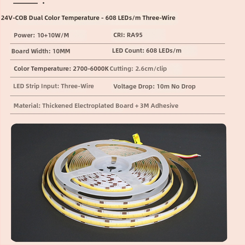 Cob smart LED pás na strop s plným spektrom, ovládaný cez Mijia aplikáciu, 24V, 12W, lúč 180°, životnosť 50 000 hodín.