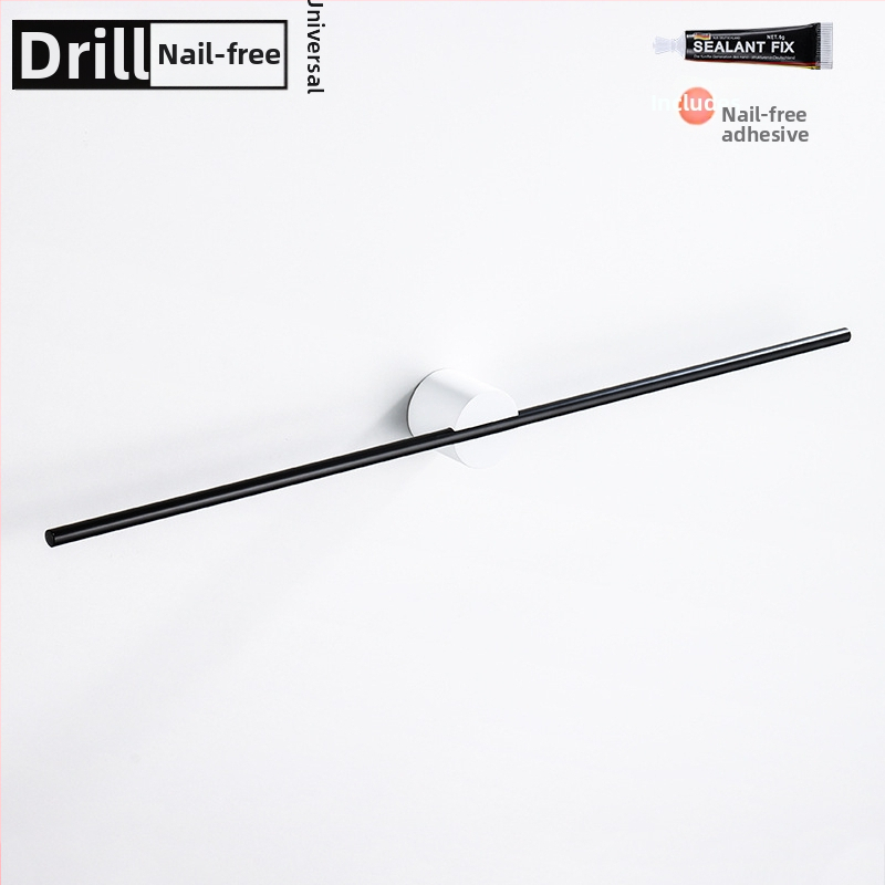 Rankšluosčių laikiklis iš aliuminio lydinio, paviršiaus apdaila: dažytas/ oksiduotas, vieno stiebo, apkrova 10 kg, stilius Light Luxury, Skandinavinis minimalistinis