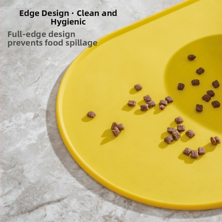 Mačacia silikónová podložka na jedlo — nepremokavá, proti únikom, protišmyková, oválny tvar