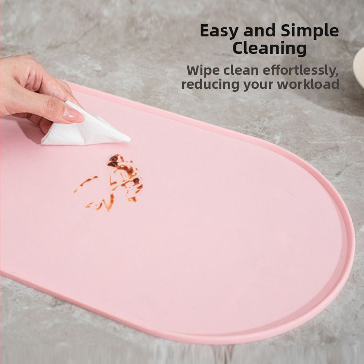 Mačacia silikónová podložka na jedlo — nepremokavá, proti únikom, protišmyková, oválny tvar