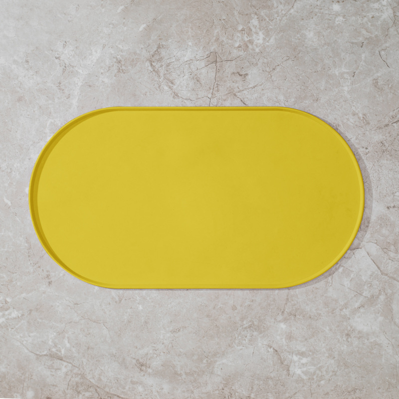 Mačacia silikónová podložka na jedlo — nepremokavá, proti únikom, protišmyková, oválny tvar