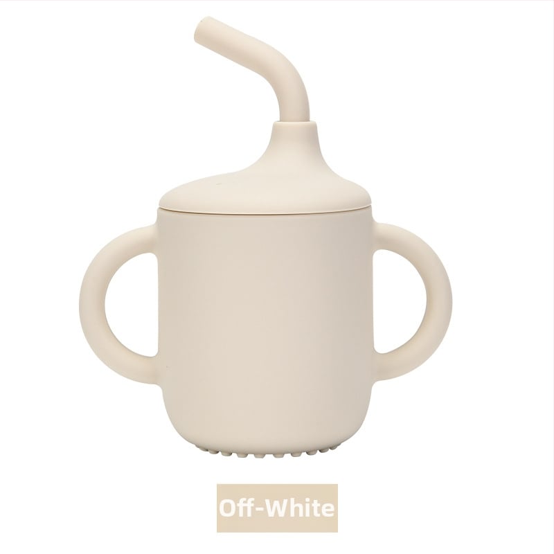 Силиконова детска чаша за пиене с капак и дръжка, отпечатано лого