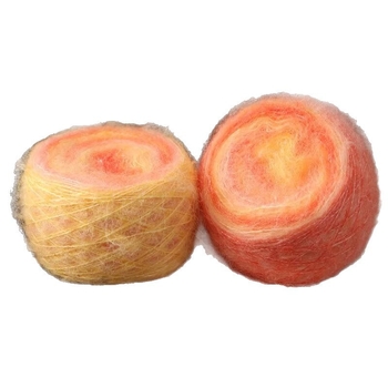 Rankų mezgimo siūlai šalikams ir apdaroms — Kaleidoscope Gradient Mohair, mišri siūlai, žiedinis verpimas, grupinis siūlas