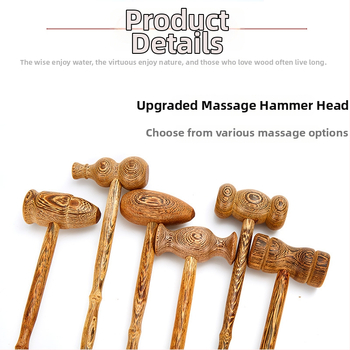 Medinis niežėjimo šukavimo įrankis ir dviejų paskirčių masažo įrankis su ilga rankena, rankų darbo tekstūra, medžiaga Redwood, modernus minimalistinis stilius namų apstatymui