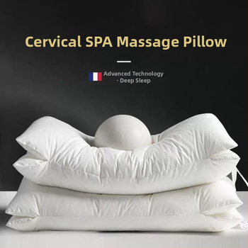 Kaklo pagalvė su SPA masažu, neleidžianti deformuotis, stačiakampio formos, poliesterio užpildas, 100% medvilnės užvalkalas, suaugusiems, vienam naudotojui.