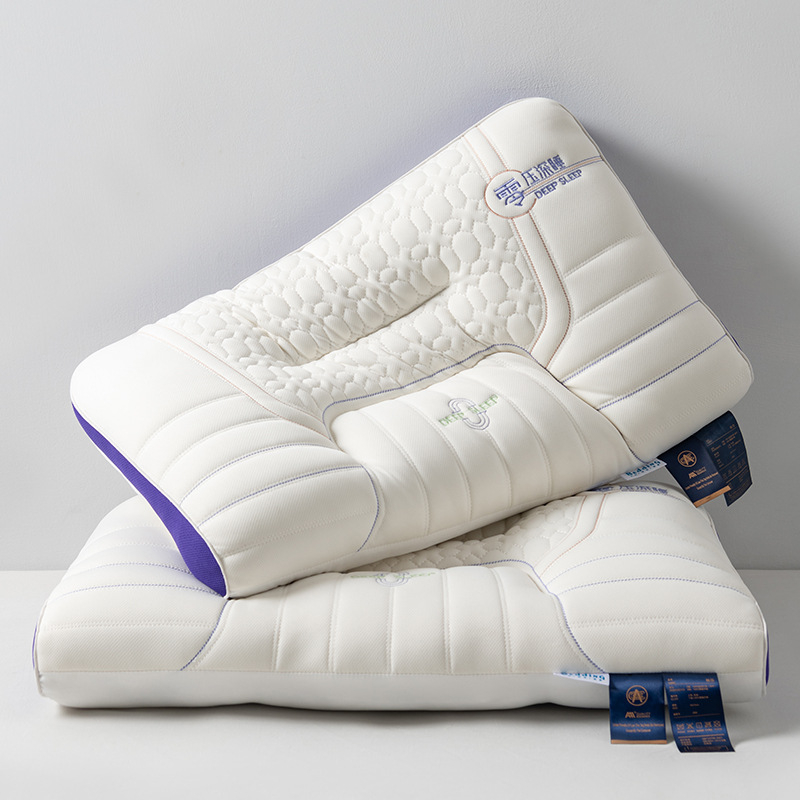 Prirodni latex jastuk za potporu vrata, odrasli, pravokutnog oblika, s pletenom navlakom, 1.0–1.5 kg, set od dva, za spavanje sa strane