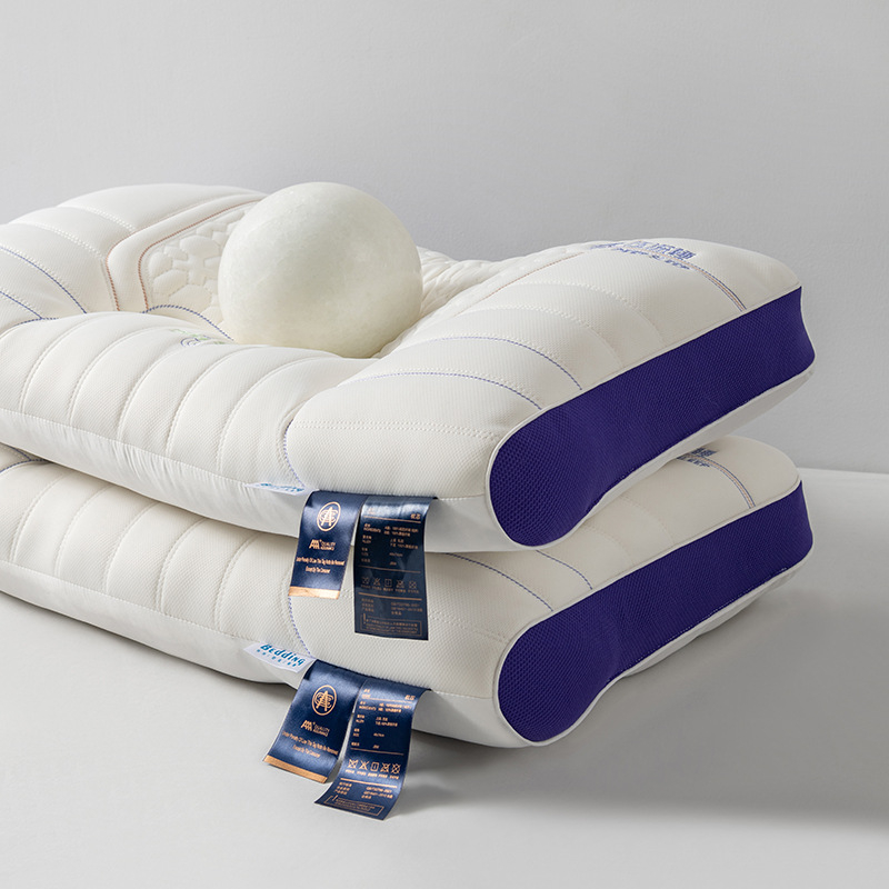 Prirodni latex jastuk za potporu vrata, odrasli, pravokutnog oblika, s pletenom navlakom, 1.0–1.5 kg, set od dva, za spavanje sa strane