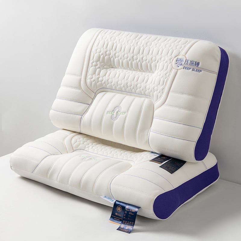 Prirodni latex jastuk za potporu vrata, odrasli, pravokutnog oblika, s pletenom navlakom, 1.0–1.5 kg, set od dva, za spavanje sa strane