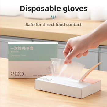 Xinyihe vienkartinės PE pirštinės virtuvėms, skaidrios, 0,05 mm storis, dulkėms atsparios