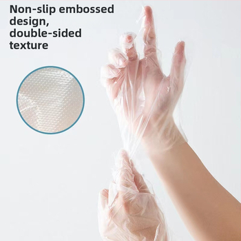 Xinyihe vienkartinės PE pirštinės virtuvėms, skaidrios, 0,05 mm storis, dulkėms atsparios