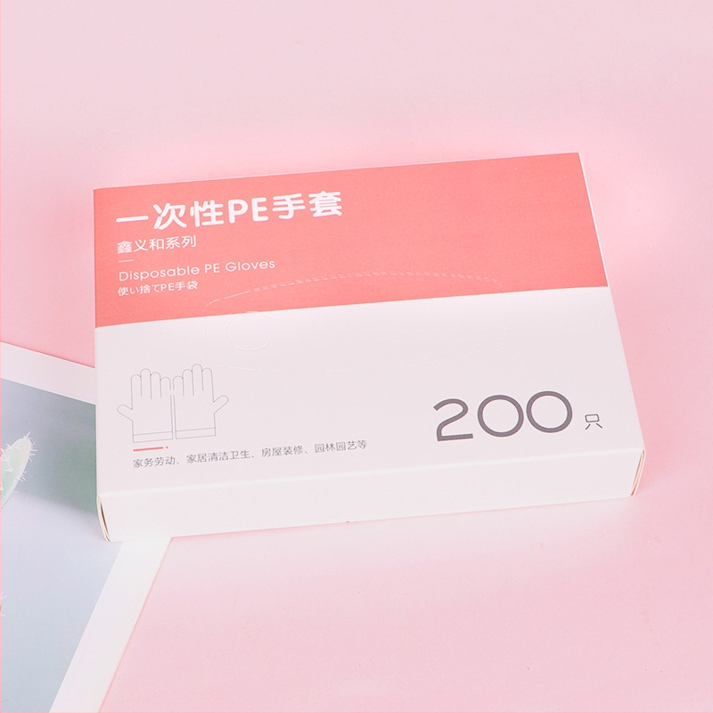 Xinyihe vienkartinės PE pirštinės virtuvėms, skaidrios, 0,05 mm storis, dulkėms atsparios