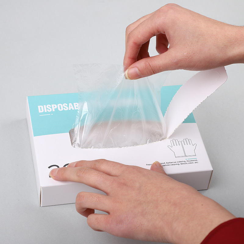 Xinyihe vienkartinės PE pirštinės virtuvėms, skaidrios, 0,05 mm storis, dulkėms atsparios