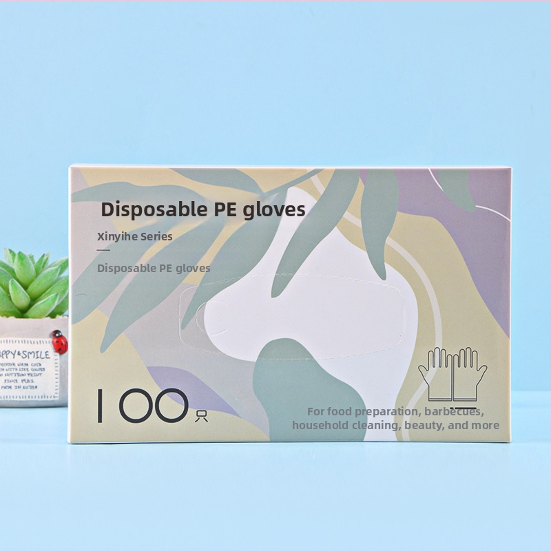 Xinyihe vienkartinės PE pirštinės virtuvėms, skaidrios, 0,05 mm storis, dulkėms atsparios