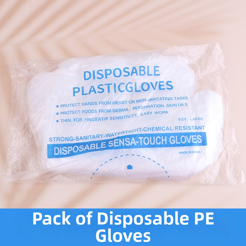 Xinyihe vienkartinės PE pirštinės virtuvėms, skaidrios, 0,05 mm storis, dulkėms atsparios