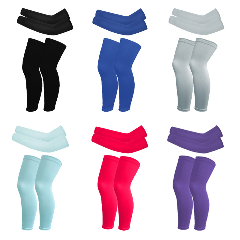 Комплект ръкави и крачни протектори за колоездене на открито, дишащи, UV защита, еластични, унисекс за деца