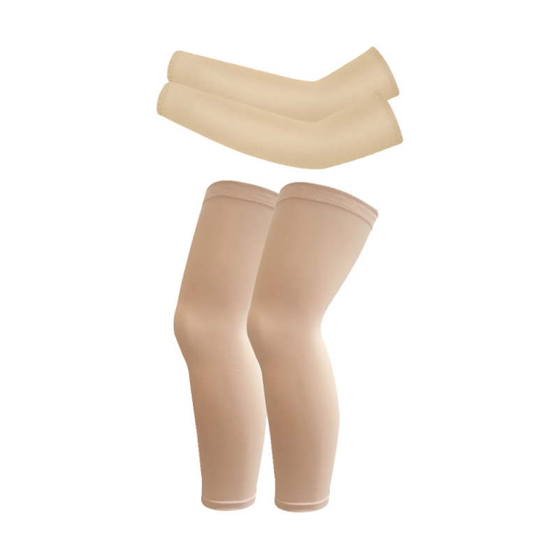 Комплект ръкави и крачни протектори за колоездене на открито, дишащи, UV защита, еластични, унисекс за деца