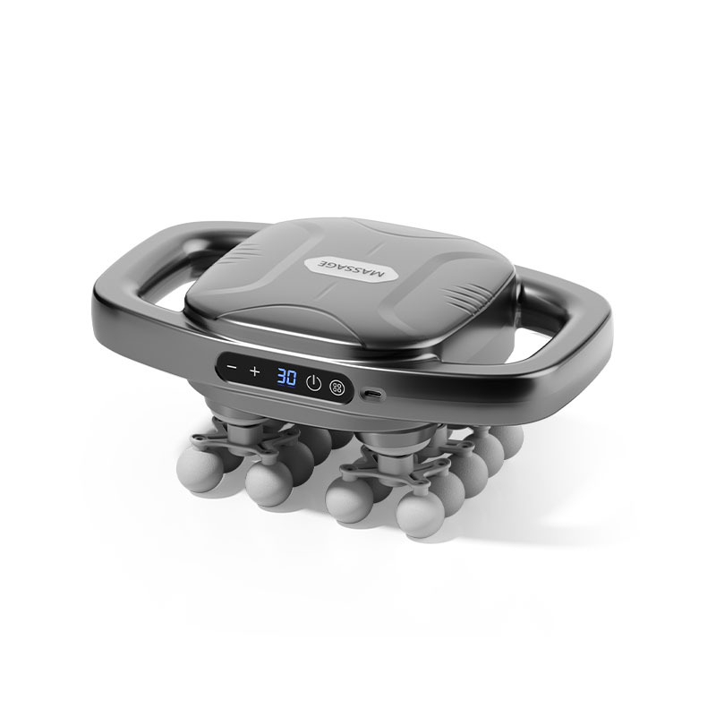 Perkusijski masažni pištolj s 6+ glavama, četkasti motor, ugrađena baterija 1200–2000 mAh, trajanje rada 1–3 h, LCD zaslon