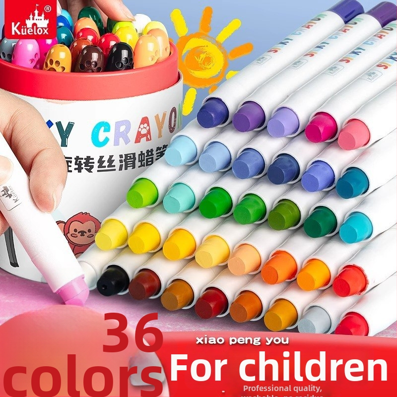 GROBES Sukiojamas piešimo kreidelė, Rotating crayon serija, plastmasinis korpusas, apvalus antgalis, ištrinamas