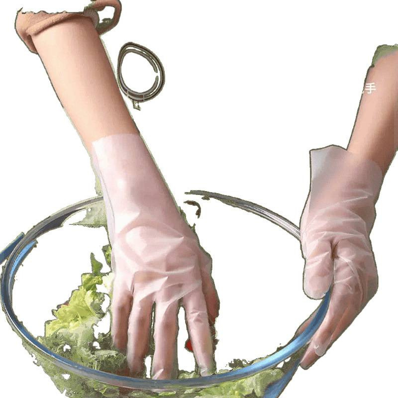 Maisto kokybės vienkartinės pirštinės, skaidrios, šilko gėlių medžiaga, raštas 69850, biologiškai skaidūs