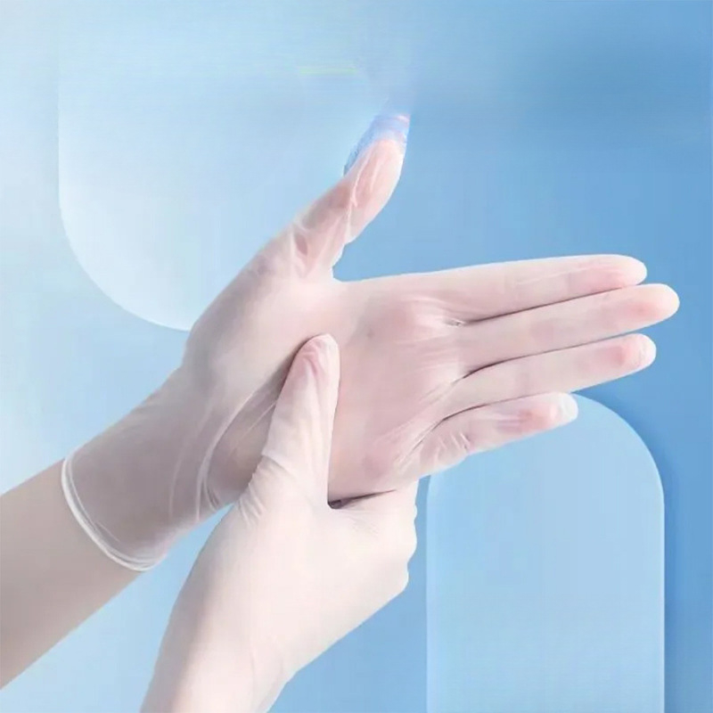 Maisto kokybės vienkartinės pirštinės, skaidrios, šilko gėlių medžiaga, raštas 69850, biologiškai skaidūs