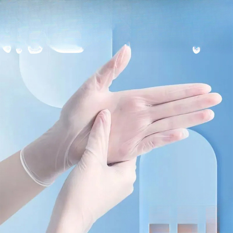 Maisto kokybės vienkartinės pirštinės, skaidrios, šilko gėlių medžiaga, raštas 69850, biologiškai skaidūs