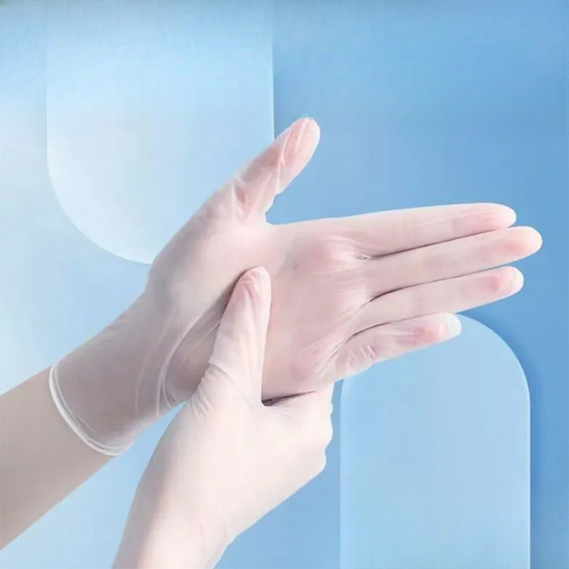 Maisto kokybės vienkartinės pirštinės, skaidrios, šilko gėlių medžiaga, raštas 69850, biologiškai skaidūs