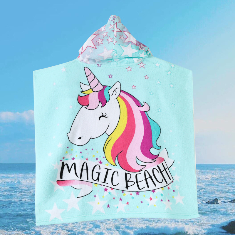 Vaikų mikropluošto pliažo rankšluostis su spauda (Medžiaga: mikropluoštas; Pluoštas: 150D; Svoris: 200–300 g; Gamyba: spauda)