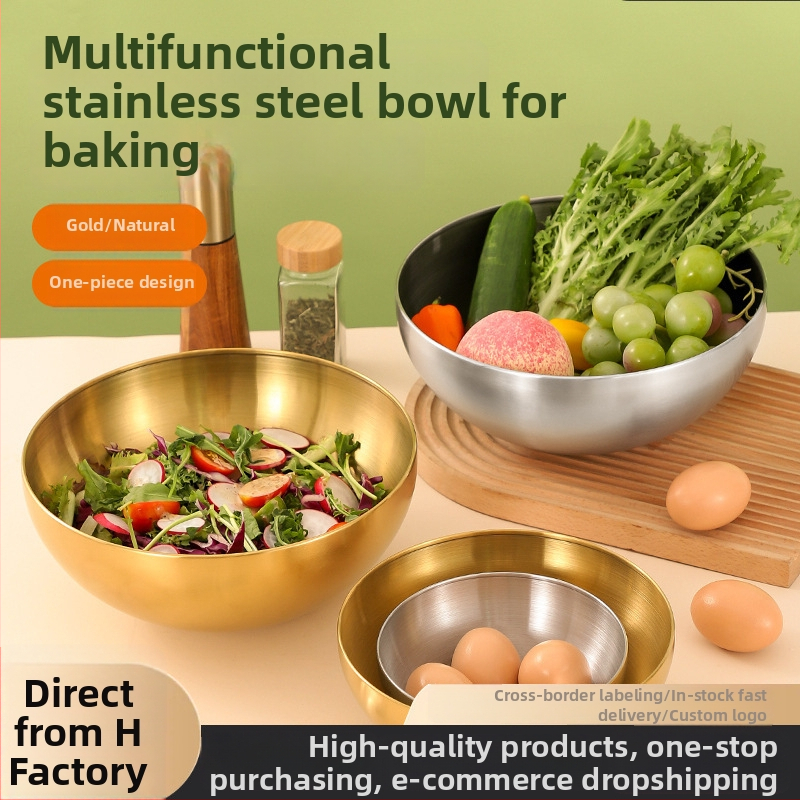 Nerūdijančio plieno salotų dubuo, šiuolaikiškas minimalistinis dizainas, kilmės vieta Čaozhou, Kinija