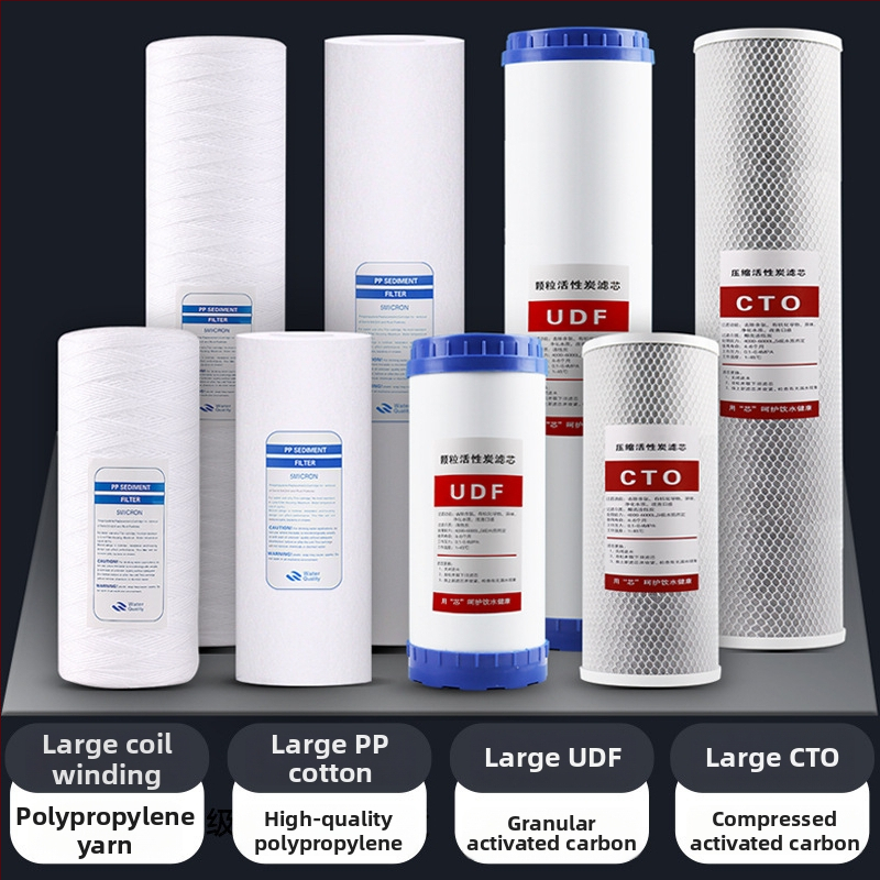 Vandens valymo filtravimo elementas su PP/UDF/CTO medžiomis, trijų pakopų filtravimas, modelis 001, pirminiam arba tretiniam filtravimui