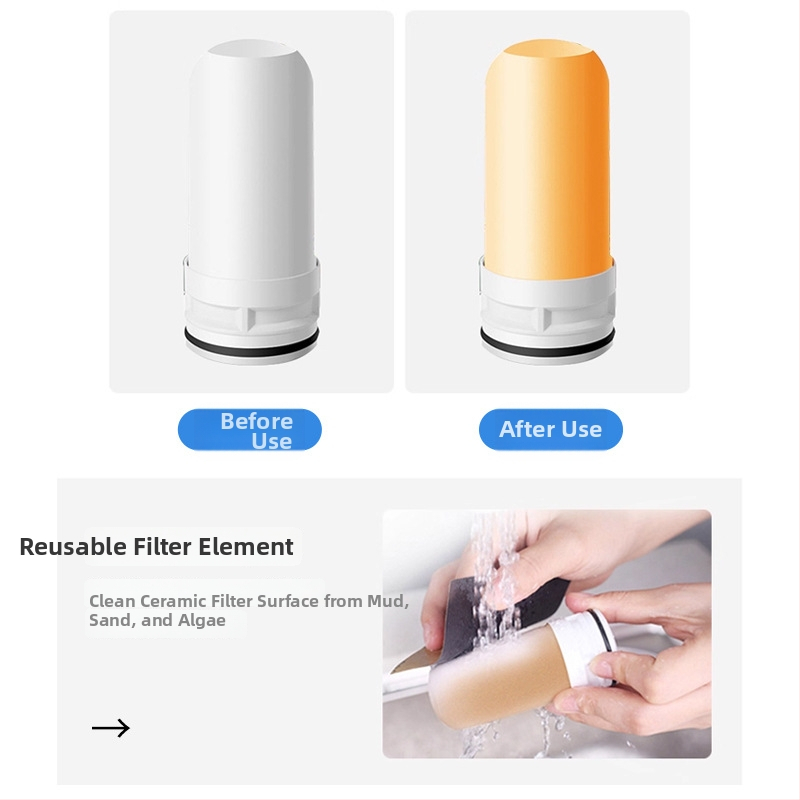 Kranui vandens valymo filtravimo elementas — aktyvuota anglis, diatominis keramikinis kompleksas, priešfiltras, netinka tiesiam gėrimui, prekė Neutral/BFK