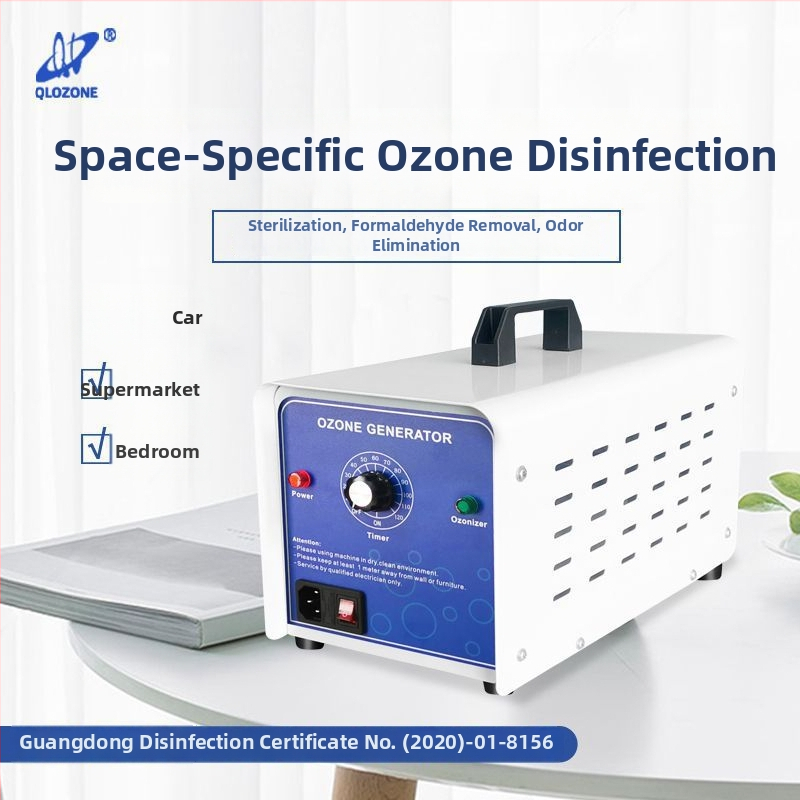 Qili Nešiojamas ozono generatorius namų naudojimui – 30–70 m², formaldehido šalinimas, kvapų pašalinimas, dezinfekcija ir sterilizacija