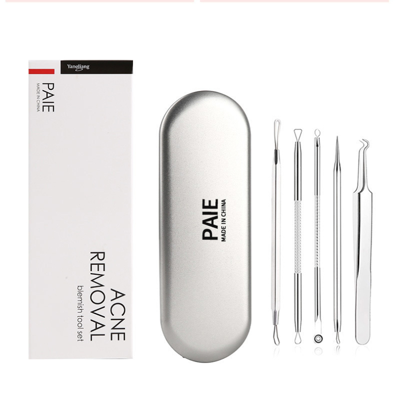 Комплект игли за акне от неръждаема стомана със пинсети за черни точки