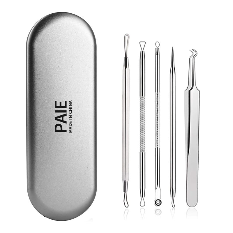 Комплект игли за акне от неръждаема стомана със пинсети за черни точки