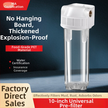 Priekinė montuojama filtravimo buteliukas su 4 jungtimis, PP vata, aktyvuota anglis ir ultrafiltracijos membrana, vario jungtis