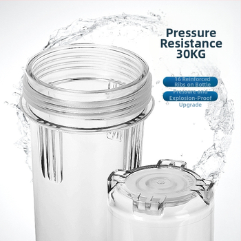 Priekinė montuojama filtravimo buteliukas su 4 jungtimis, PP vata, aktyvuota anglis ir ultrafiltracijos membrana, vario jungtis