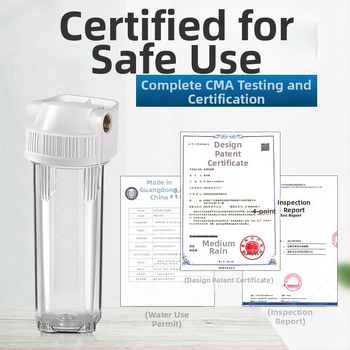 Priekinė montuojama filtravimo buteliukas su 4 jungtimis, PP vata, aktyvuota anglis ir ultrafiltracijos membrana, vario jungtis