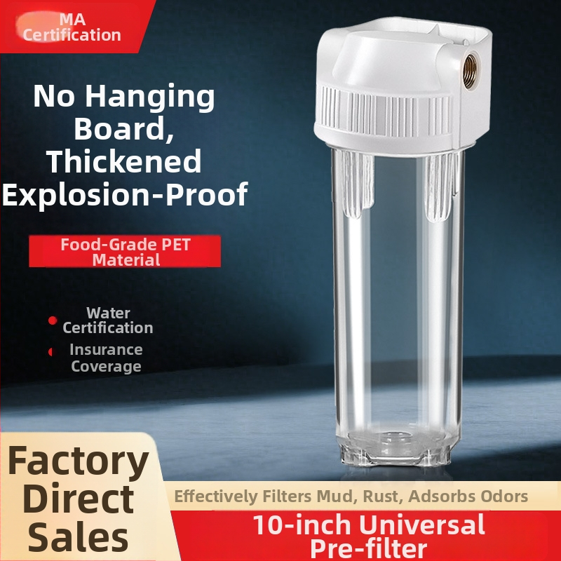 Priekinė montuojama filtravimo buteliukas su 4 jungtimis, PP vata, aktyvuota anglis ir ultrafiltracijos membrana, vario jungtis