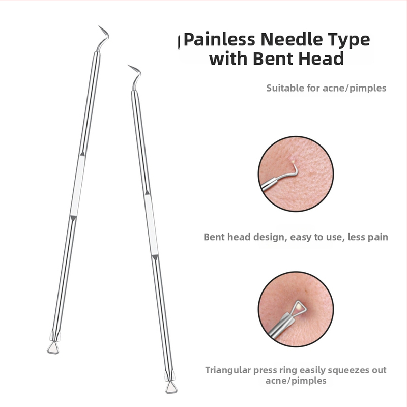 Akne nõelakomplekt pimemiste välja pigistamiseks – Näo puhastamise tööriist algajatele, roostevabast terasest