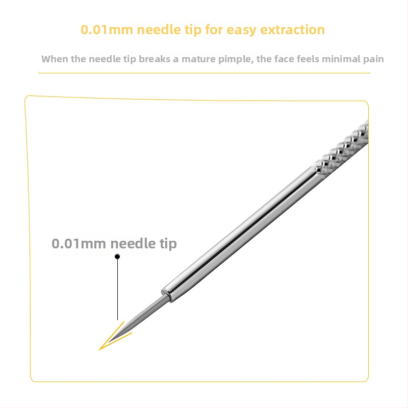 Sandi Yipin sada nástrojov na akné, 4 diely, dvojhlavý, z nerezovej ocele, na vytláčanie pupienkov a čiernych bodiek, s úschovnou krabičkou