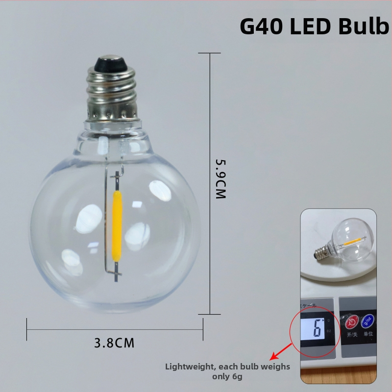G40 LED girlianda, saulės energija, IP65, nuotolinis arba mygtukų valdymas