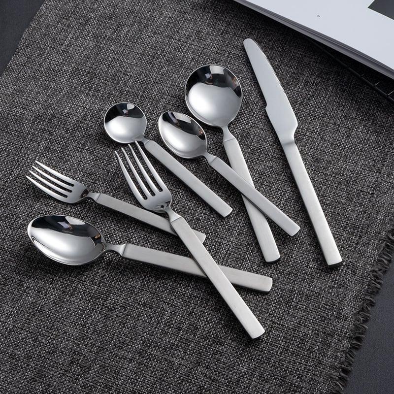 Комплект ножове, вилица и лъжица - 304 неръждаема стомана - огледално полиране - модерен минималистичен стил - за възрастни