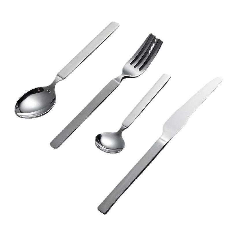 Комплект ножове, вилица и лъжица - 304 неръждаема стомана - огледално полиране - модерен минималистичен стил - за възрастни