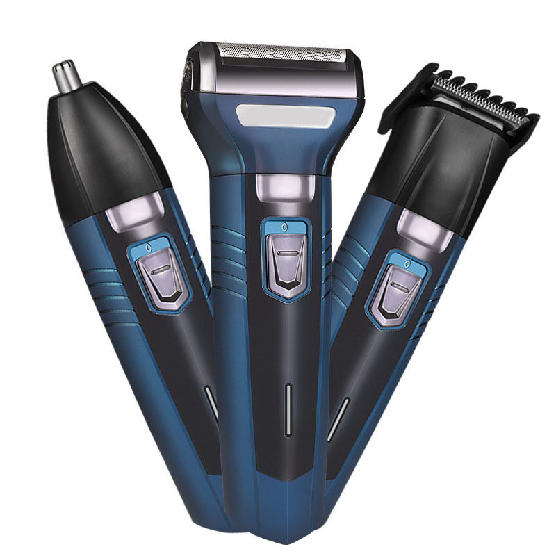 Електрическа бръсначка за тяло с подвижен, измиващ се глава; 2-ножов реципрочен нож; IPX7 водоустойчива; вградена батерия 500–800 mAh; мощност 5 W; време за работа 30–45 мин.