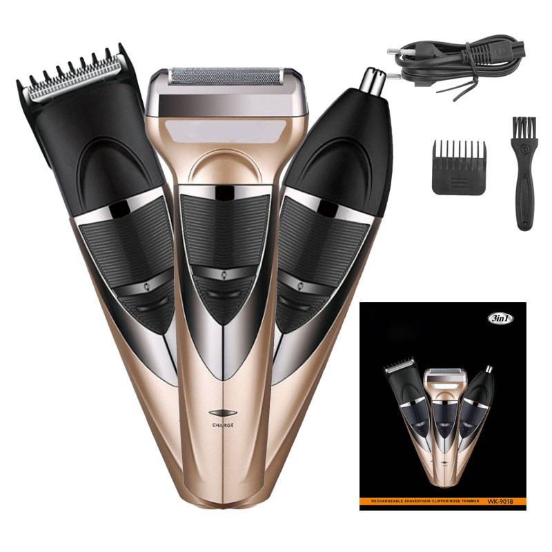 Електрическа бръсначка за тяло с подвижен, измиващ се глава; 2-ножов реципрочен нож; IPX7 водоустойчива; вградена батерия 500–800 mAh; мощност 5 W; време за работа 30–45 мин.