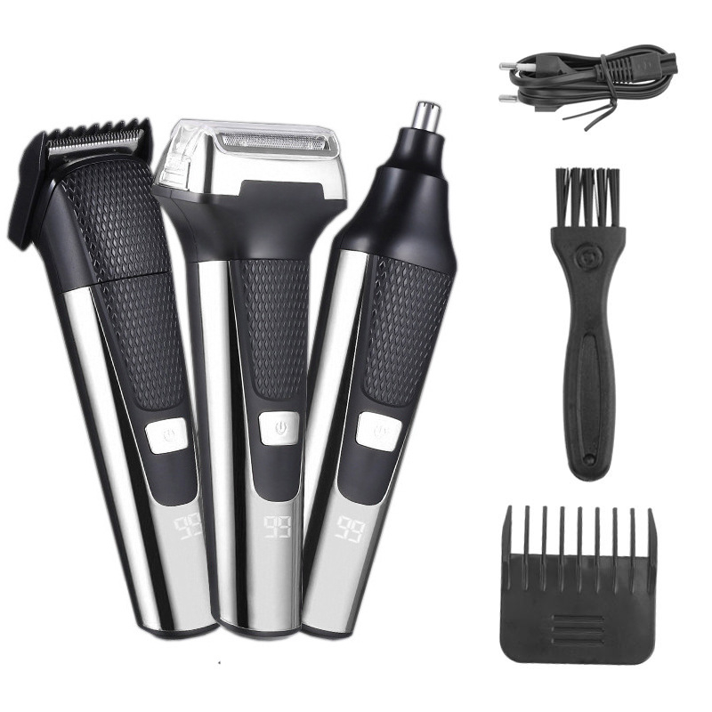 Електрическа бръсначка за тяло с подвижен, измиващ се глава; 2-ножов реципрочен нож; IPX7 водоустойчива; вградена батерия 500–800 mAh; мощност 5 W; време за работа 30–45 мин.