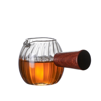 Stiklinė mažoji pieno taurelė, rankų pūtimo stiklo su medine rankenele, 70 ml talpa, borosilikato stiklas, kūrybinis stilius, prekinis ženklas wujaiwu, tinkama namų kavai