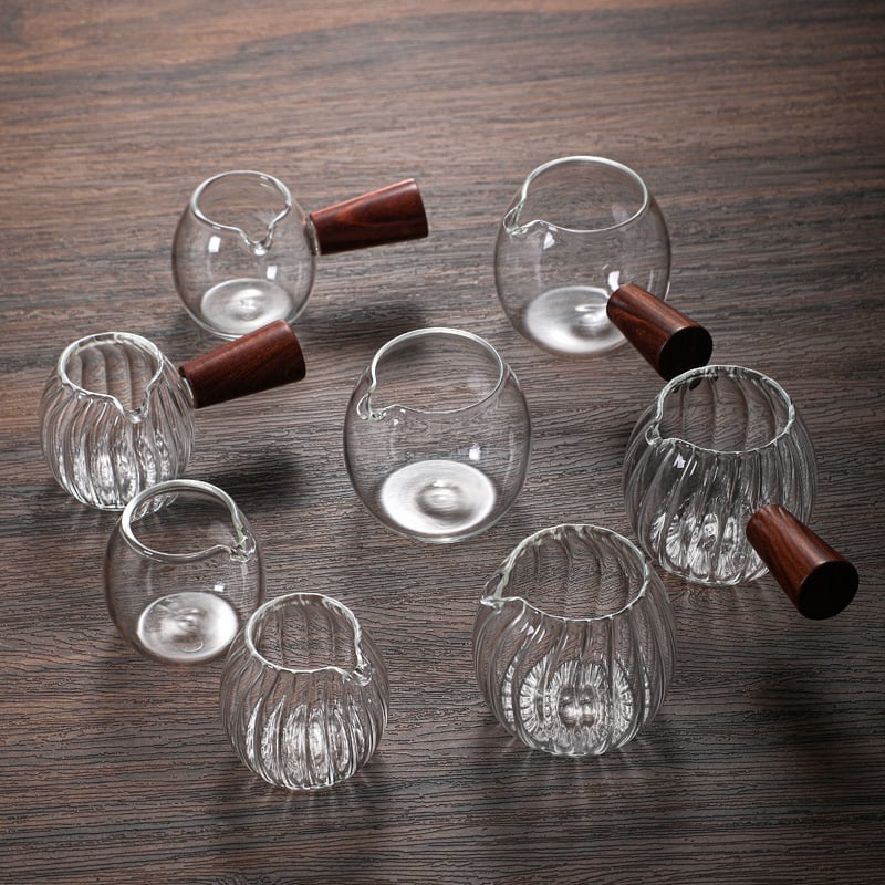 Stiklinė mažoji pieno taurelė, rankų pūtimo stiklo su medine rankenele, 70 ml talpa, borosilikato stiklas, kūrybinis stilius, prekinis ženklas wujaiwu, tinkama namų kavai