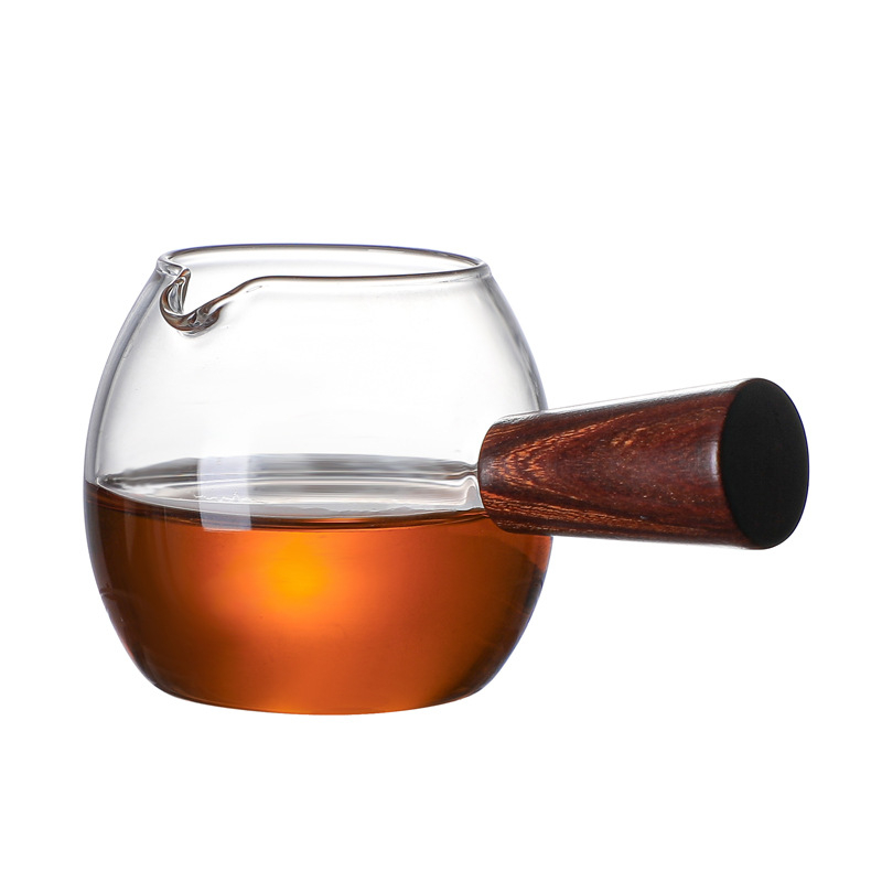 Stiklinė mažoji pieno taurelė, rankų pūtimo stiklo su medine rankenele, 70 ml talpa, borosilikato stiklas, kūrybinis stilius, prekinis ženklas wujaiwu, tinkama namų kavai