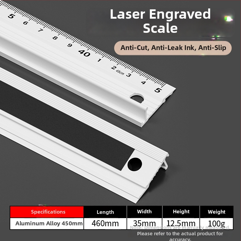 Cassiolo aliuminio lydinio liniuotė piešiniams – sutirštėtas korpusas, apsauginis kraštas, piešimo vadovas